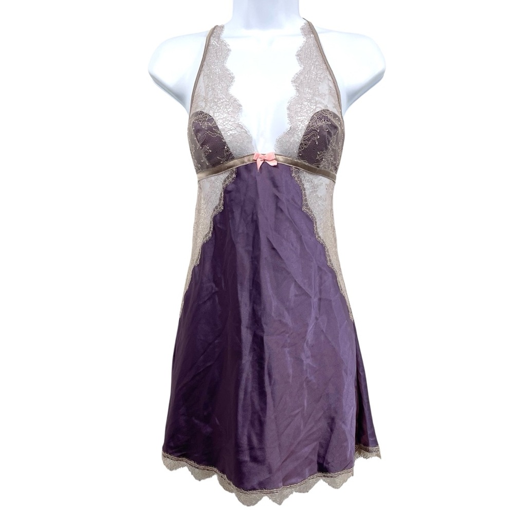 Victoria’s Secret Purple Lace Satin Chemise